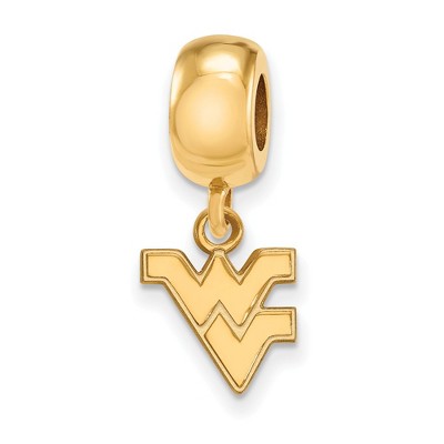 Black Bow Jewelry 14k Yellow Gold Plated Sterling Silver West Virginia Mountaineers NCAA Bead Charm
