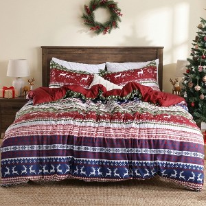 3 Piece Christmas Duvet Cover Bedding Set - 1 of 4
