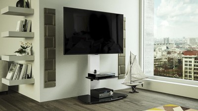 Lucerne White TV Stand with Mount and Shelves for 32-65" TVs