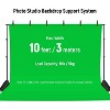 MaseiKar Photo Studio Backdrop Support System, 10ft/3m Wide 6.6ft/2m High Adjustable Background Stand for Portrait & Studio Photography - 3 of 4