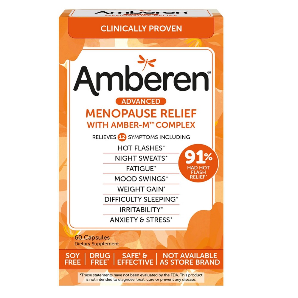 Photos - Vitamins & Minerals Amberen Menopause Relief Dietary Supplement Capsules - 60ct