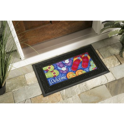 Seasonal Sassafras Decorative Rubber Outdoor Doormat Set