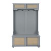 FURNIinspire Hall Trees Modern Hall Tree Entryway Bench Clothes Rack, Coat Rack With Rattan Door Shelves, Shoe Cabinets, Gray, 18.5"*40"*64.5" - 2 of 4