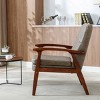 Modern Armchair Solid Wood Accent Chair,Living Room Comfy Single Sofa Chair Upholstered Wooden Lounge Chair,Vintage Chairs-Cuddlewood - 3 of 4