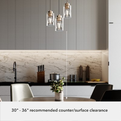 Alturas Gold 3-Light Seeded Glass Cluster Pendant