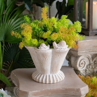 Moda Furnishings Sand and Cement Coral Planter with Textured Beige Finish