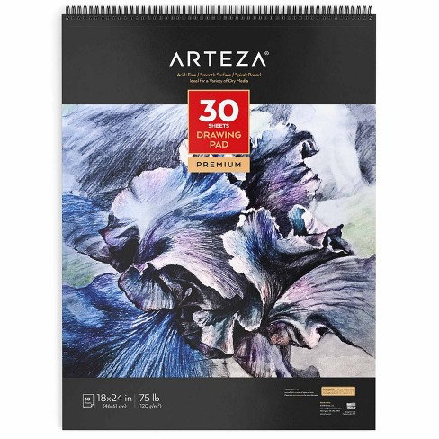 Arteza Spiral Paper Pad For Drawing Or Sketching, 18x24 , 30