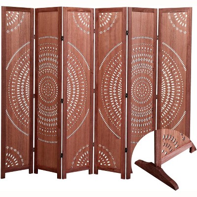 Hybition 5.6 Ft Tall Wood Room Divider,Freestanding Portable Partition,Folding Privacy Screen Room Divider for Home, Office, Bedroom