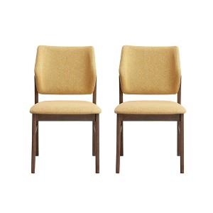GDFStudio Ruby Contemporary Rubberwood Linen Upholstered Dining Chairs (Set of 2) - 1 of 4