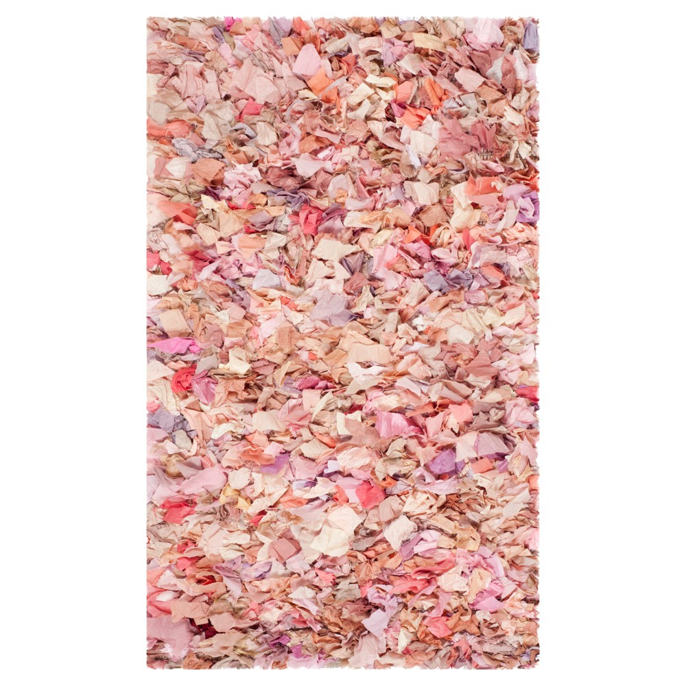 5'x8' Ivory/Pink Solid Loomed Area Rug - Safavieh