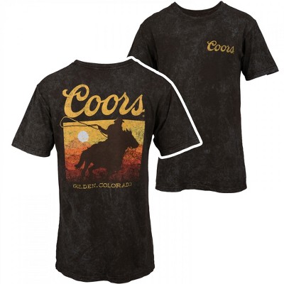 Adult Coors Western Sunset Front and Back Print T-Shirt