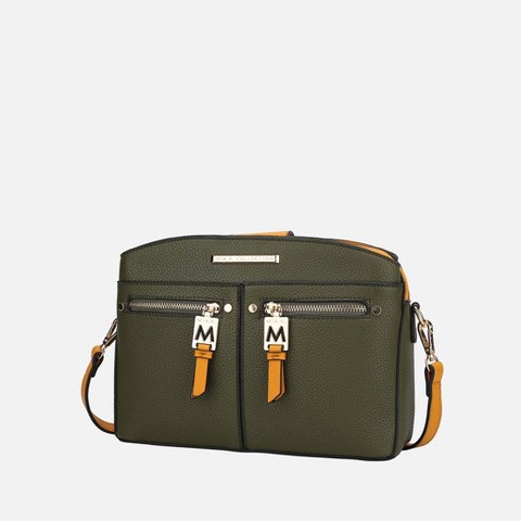 MKF Collection Zoely Vegan Leather Women's Crossbody Bag by Mia K - Olive Mustard