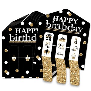Big Dot of Happiness Adult Happy Birthday - Gold - Birthday Party Game Pickle Cards - Pull Tabs 3-in-a-Row - Set of 12 - 1 of 4