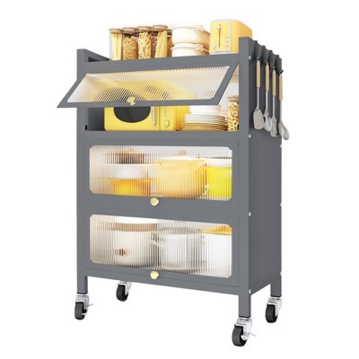 Fortune Candy 45.7'' Tall, 4 Tier Pantry Cabinet with 3 Door, Recyoled Metal