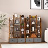 Tangkula Tree Shaped Bookcase with 2 Drawers Free Standing Bookshelf with 12 Open Storage Shelves Tall Display Rack with Bookshelves Brown/White - 4 of 4