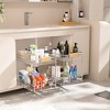 2-Tier Pull-Out Organizer under Cabinet Storage for Kitchen with Wooden Handle - 2 of 4