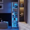 Vlsrka  4-Tier Glass  Corner Curio Cabinet with LED Lights,White - 2 of 4