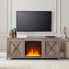 Gray Oak TV Stand with Crystal Fireplace Insert - Henn&Hart - 4 of 4