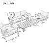 Fred 4-Piece Simple Design Patio Conversation Set, Steel Frame Sofa Set with Large Size Coffee Table, Outdoor Furniture - Maison Boucle - 4 of 4