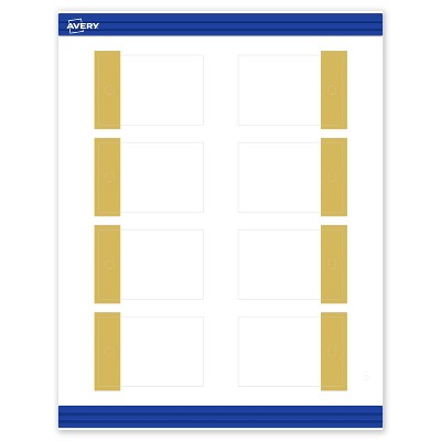 Avery Printable Rectangle Tags, Gold-Dipped Edge, 2" x 3", Matte White Rectangle Tags, Laser/Inkjet, 80ct, Great for Product Tags