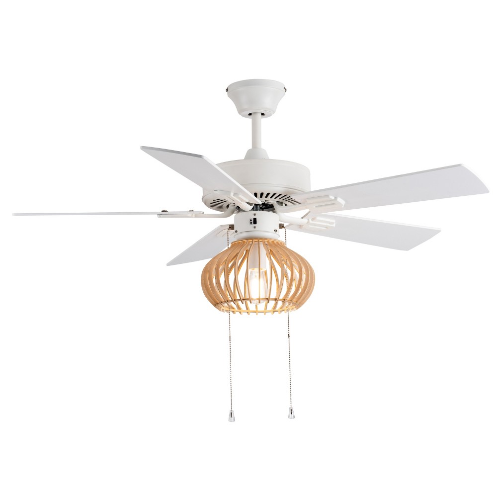 Photos - Air Conditioner 42" 5 Blade Adelaide White Lighted Ceiling Fan - River of Goods