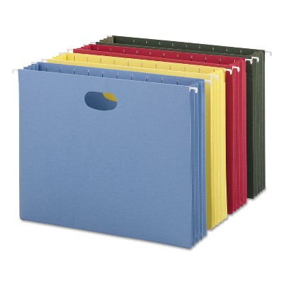 Smead 3 1/2" Cap Hanging Pockets w/Full-Height Gussets Letter Assorted Colors 4/PK 64290