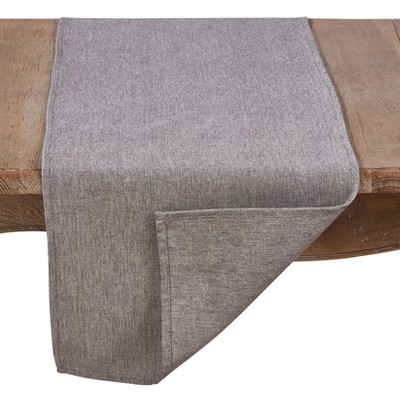 Solid Grey Cotton Table Runner, 72" Long