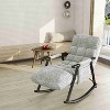 CAVINAS Velvet Glider Rocking Chair with Adjustable High Backres and Footrest,Upholstered Rocking Chairs,Nursery Accent Chair for Bedroom - 2 of 4