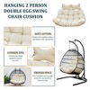 LeisureMod Modern Upholstered 2 Person Hanging Egg Swing Cushion with Headrest Large Breathable Folding Cushion - 2 of 4