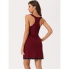 cheibear Women's Racer Back Lace Trim U Neck Sleeveless Lounge Tank Nightgowns Pajama Dress - 4 of 4