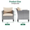 Sonkuki 3-Piece Patio Sofa Set Wicker Furniture Set Brown/Gray Rattan with Side Table - 3 of 4