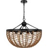 Cal Lillington 60W x 4 Glass Pendant Light with Burlap Roped Half Dome Shade - 3 of 4