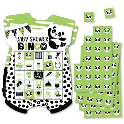 Big Dot of Happiness Party Like a Panda Bear - Picture Bingo Cards and Markers - Baby Shower Shaped Bingo Game - Set of 18