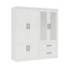 Keloyid White Wood 63 in. Armoire with 2 Drawers and 6 Doors - 2 of 4