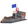 Outsunny Wooden Kids Pirate Sandbox, Outdoor Sandboat with Bench Seats, Storage, Non-Woven Fabric Cloth for Backyard, Lawn - 4 of 4