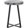 Guenon Round Accent Table - Grey Marble/Black - Safavieh - 2 of 4