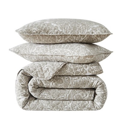 Ashanti Bone Full Microfiber 3-Piece Quilt Set