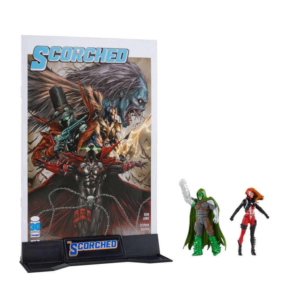 McFarlane Toys Page Punchers Scorched 12 Spawn Comic Book with 2pk 3&#34; Mini Figures - She Spawn and Curse