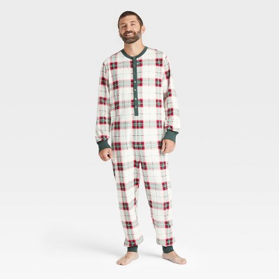 Men's Holiday Plaid Union Suit Red/Green - Hearth & Hand™ with Magnolia S