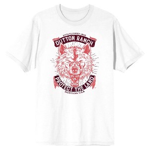 Yellowstone Wolf Protect the Land Men's White T-shirt - 1 of 2