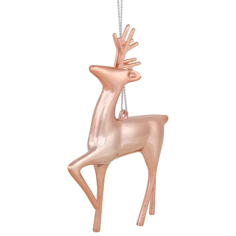 Northlight 4.75" Shiny Rose Gold Reindeer Christmas Tree Ornament, 5 of 6