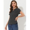 INSPIRE CHIC Women's Polka Dots Print V Neck Short Sleeve Elegant Work Office Tops - 2 of 4