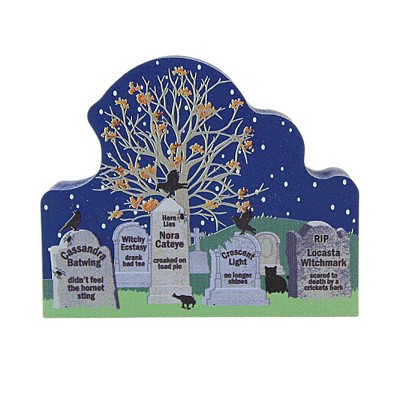 Cat's Meow Village 2.25 In Witches Graveyard Halloween Stones Crows Casper Village Accessories