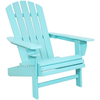 Sunnydaze All-Weather HDPE Outdoor Patio Adirondack Chair with Drink Holder, Turquoise