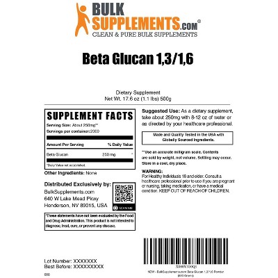 BulkSupplements Beta Glucan 1,3/1,6 Powder