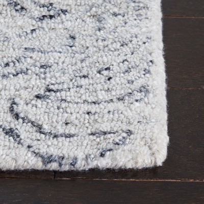 Handmade Black and Ivory Abstract Wool 8' x 10' Area Rug