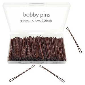 330 Count Bobby Pins Brown, 2.2 Inch Hair Pins With Cute Box, Premium Bobby Pin For Kids, Girls And Women - 1 of 4