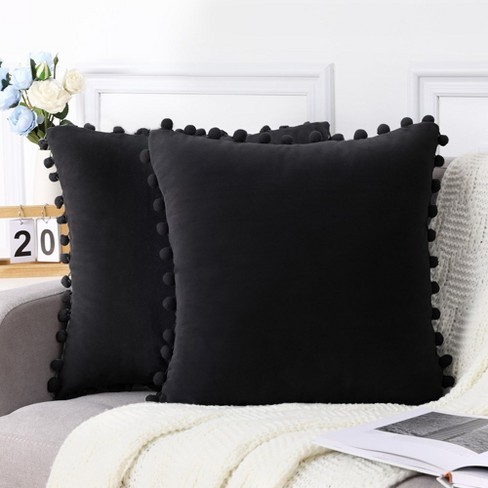 Throw Pillows for Couch Cushion Covers 18 x 18 inch Black