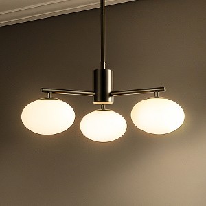 ALOADECOR Mid Century Modern Opal Glass Chandelier Classic Globe Pendant Light For Dining Room Living Room - 1 of 4