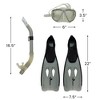 Pool Master 3pc Kona Adult Pro Silicone Swimming Pool Scuba and Snorkeling Set - Medium - Gray - 3 of 4